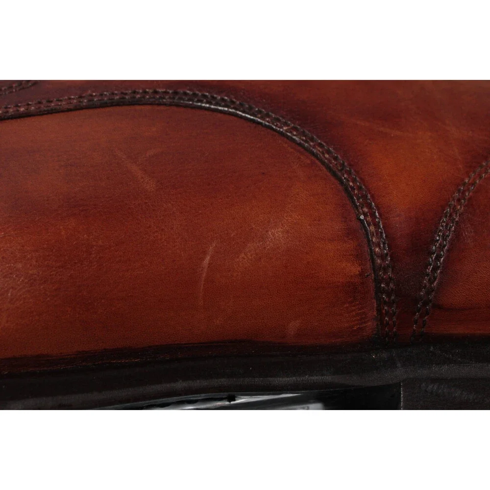 Di Bianco NWD Lace Up Derby Dress Shoes Size 42.5 (US 9.5) in Brown Leather